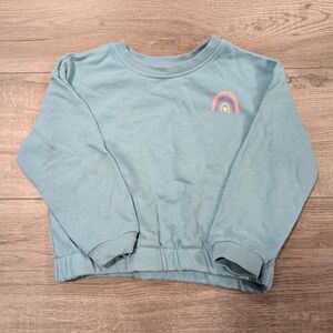 H&M Kids Teal Sweatshirt with Rainbow Accent